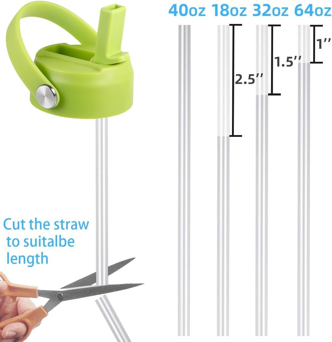 Regine Switzerland Straw Lid for Hydro Flask - Flexible Handle Replacement Cap for 32/40 oz Wide Mouth
