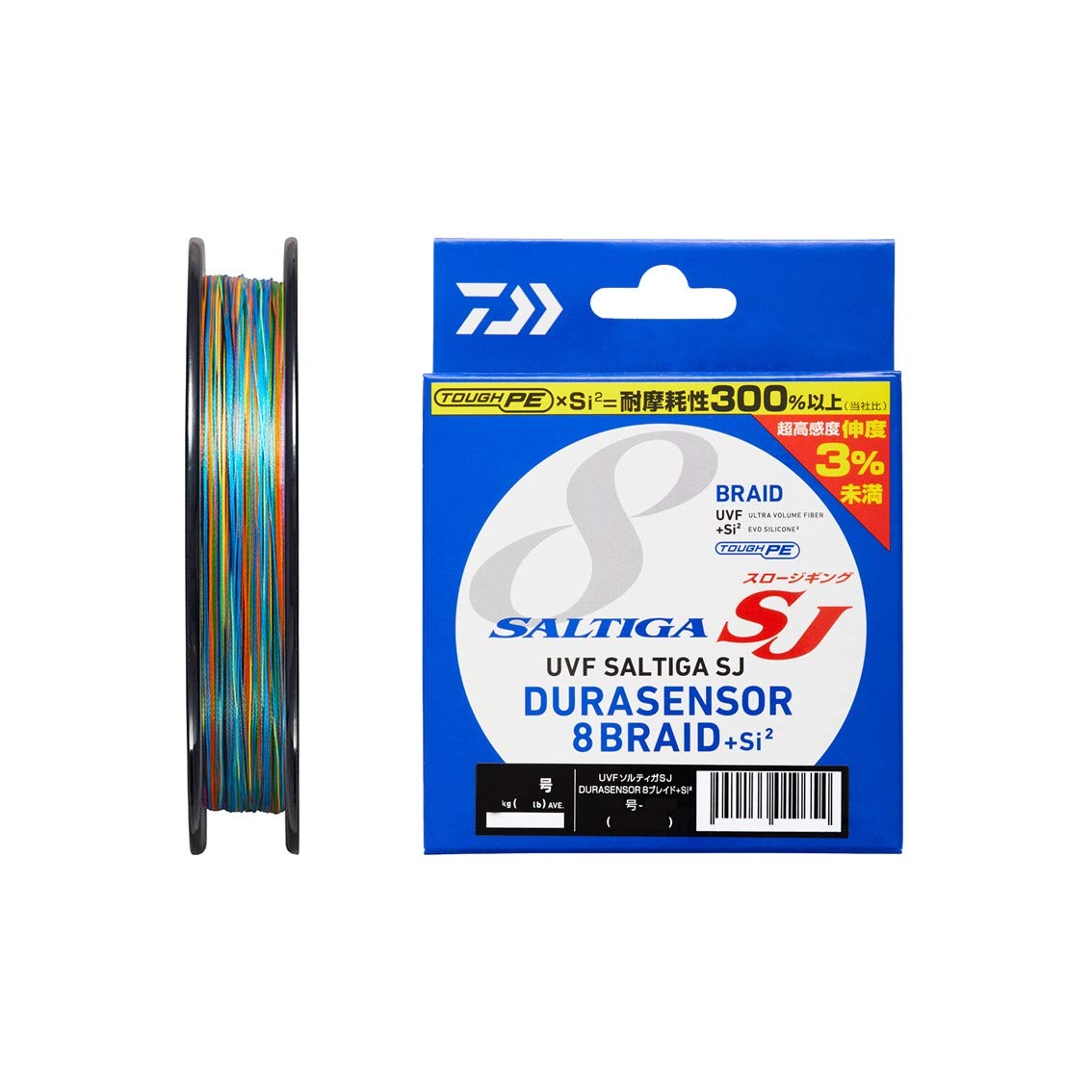 DAIWA PE Line UVF Soltiga SJ Dura Sensor x 8+ Si2, No. 1.5, 1,200 m, 5 Colors (with Color Marking)