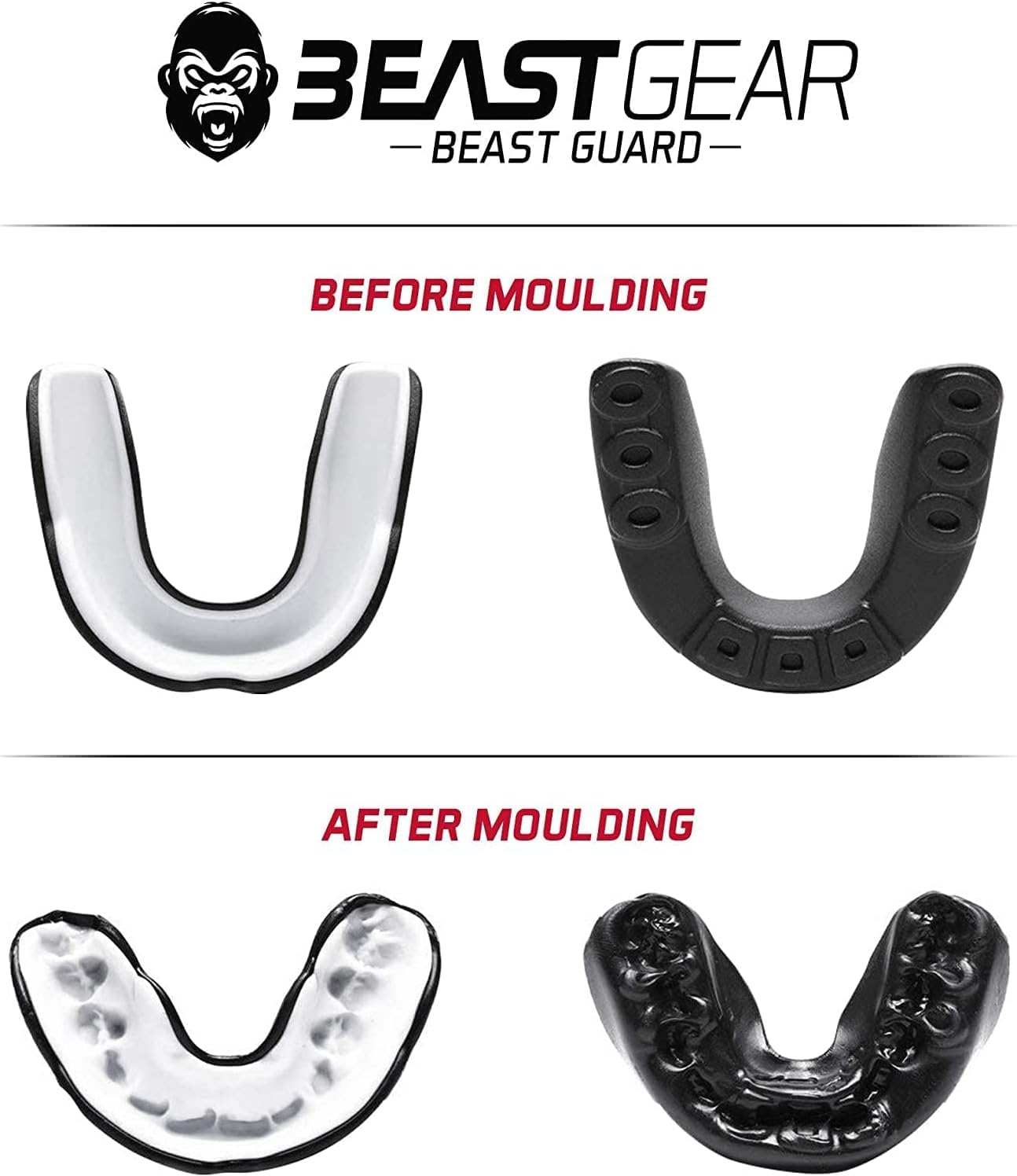Beast Gear Sports Mouth Guard - Adult and Youth Gum Shield for Boxing, Football, Lacrosse, Basketball, Rugby, MMA - Mouthguard Sports Accessories for Men, Women & Kids