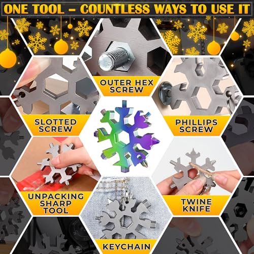 18-in-1 Snowflake Multi Tool Keychain - Set of 3 Stainless Steel