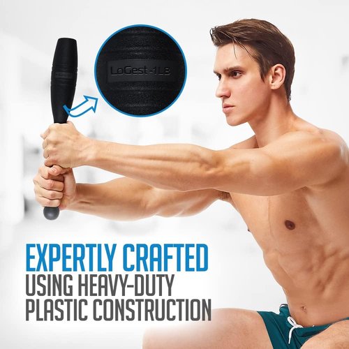 Logest Mace Exercise Club - Heavy Duty Plastic Indian Clubs | Set of 2, 1 LB & 2 LB for Strength Training & Rehabilitation