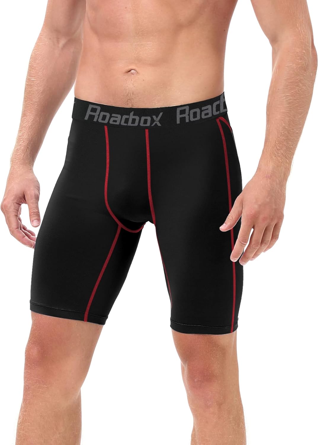 Roadbox Compression Shorts for Men - 3 Pack Athletic Workout Underwear | Spandex Base Layer Boxer Briefs