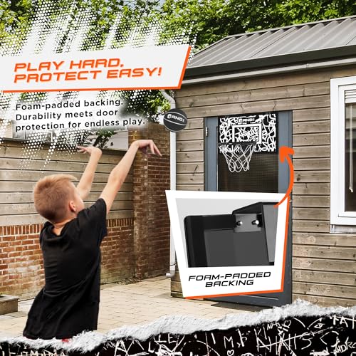 Over the Door Mini Basketball Hoop - White with 2 Mini Balls