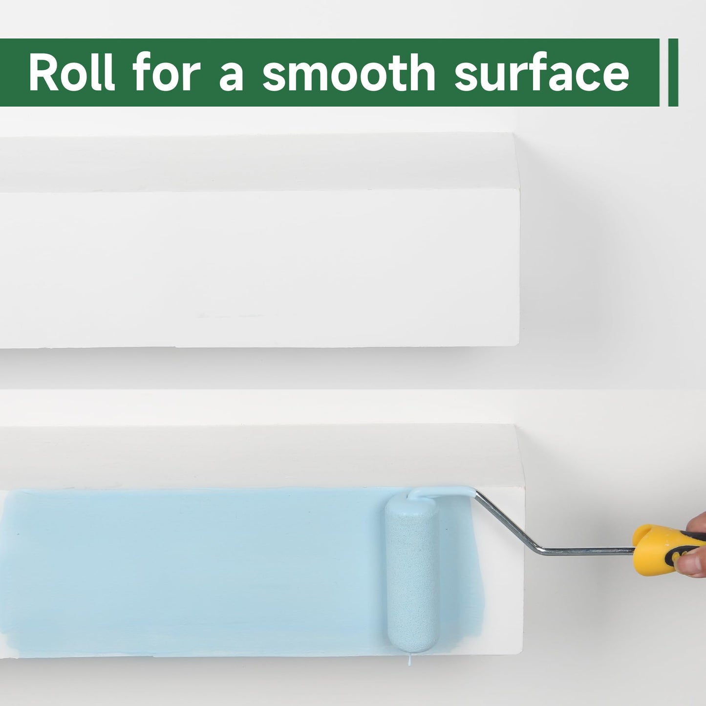 VOOMEY Mini Paint Roller,Small Paint Roller,4-Inch Foam Paint Roller with Foam-Covered Ends,10 Pack 4 Inch Small Paint Roller Covers,Roller Paint for Painting Walls,Cabinets,Corner,Cupboards,Doors