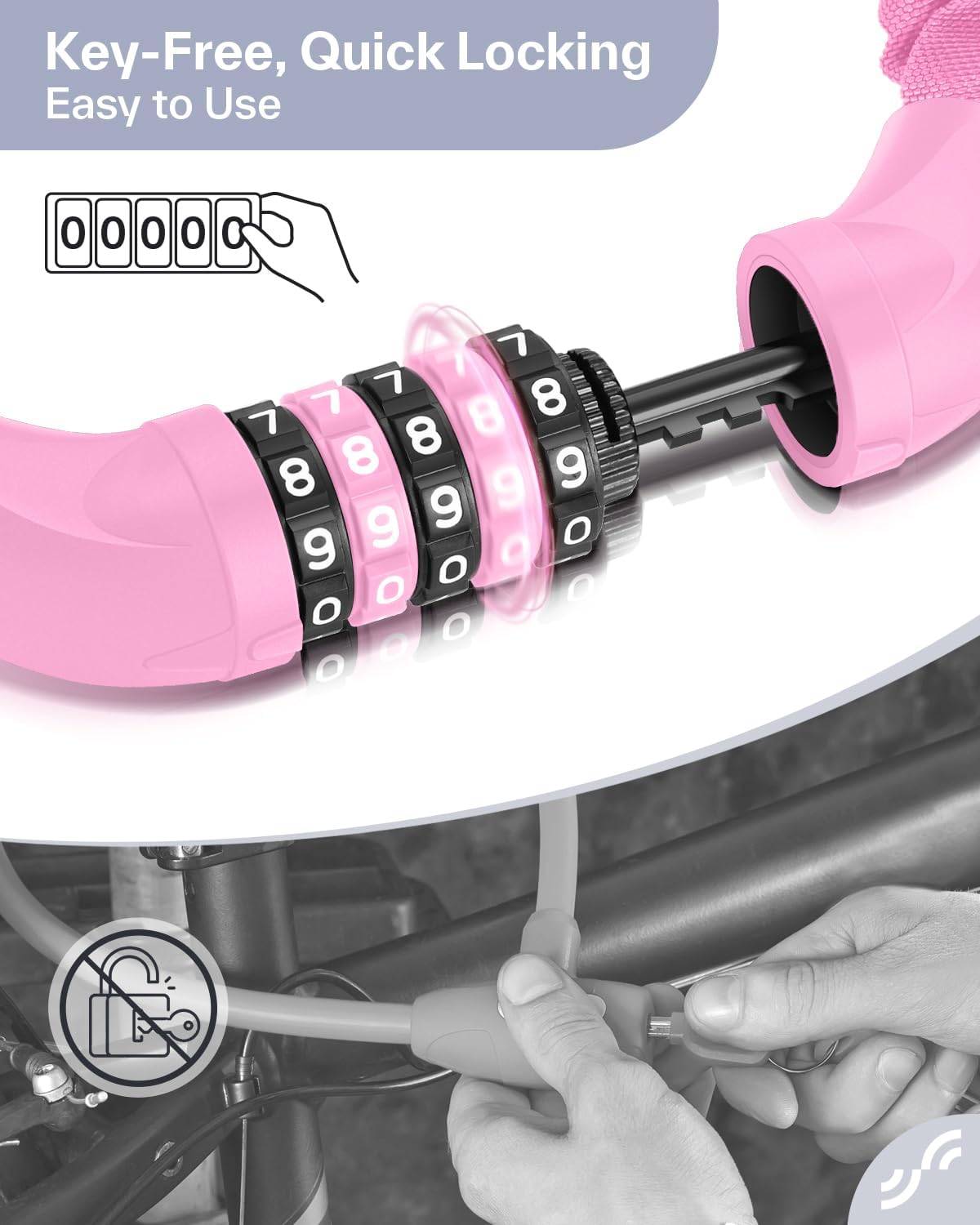Sportneer Bike Lock - High Security 5-Digit Combination Chain Lock | Keyless, Heavy Duty, 3.2/3.6/4ft Length, 4/6mm Thick