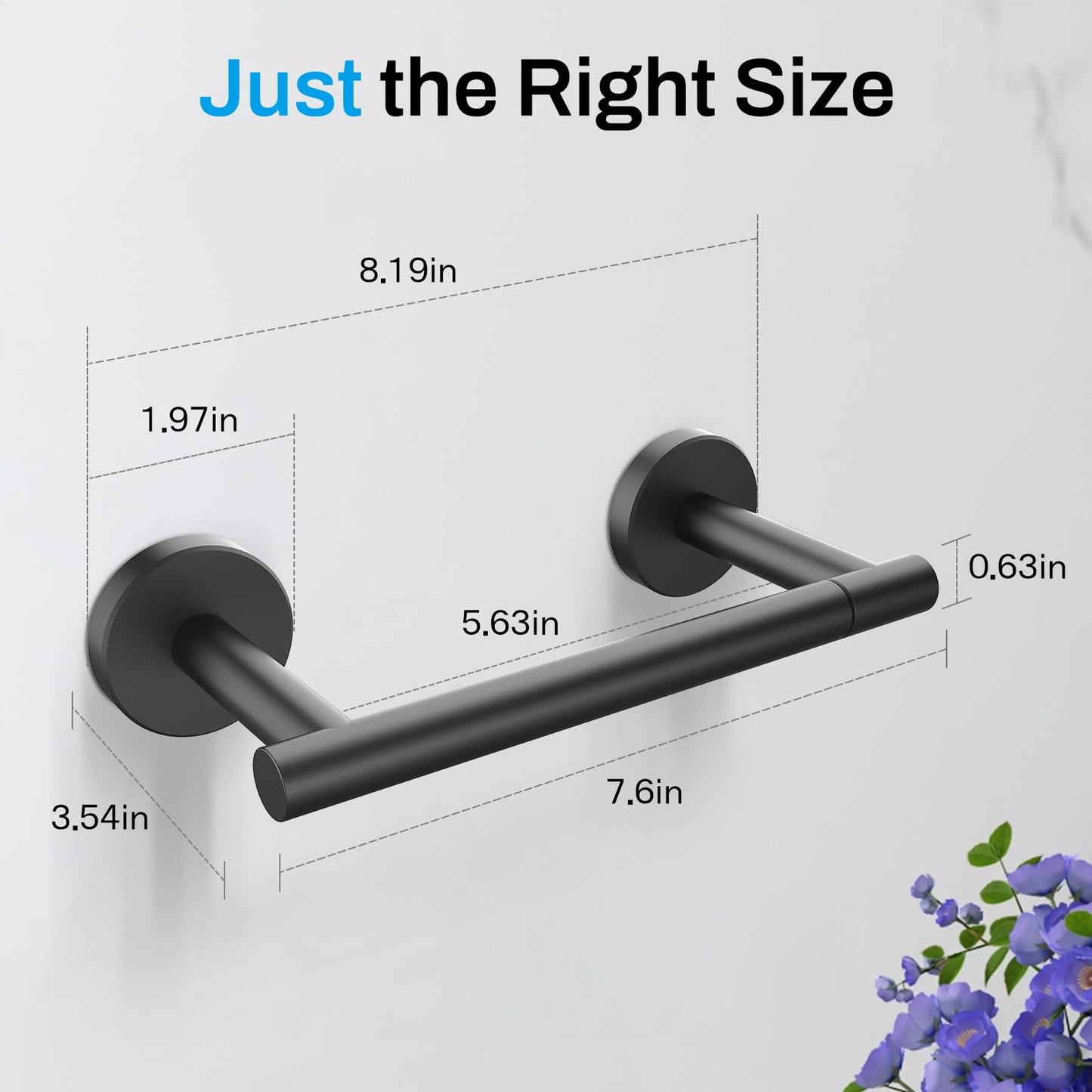 SetSail Toilet Paper Holder Wall Mount Screw-in Matte Black Bathroom Toilet Paper Roll Holders Stainless Steel Tissue Holder for Bathroom Hardware Accessories