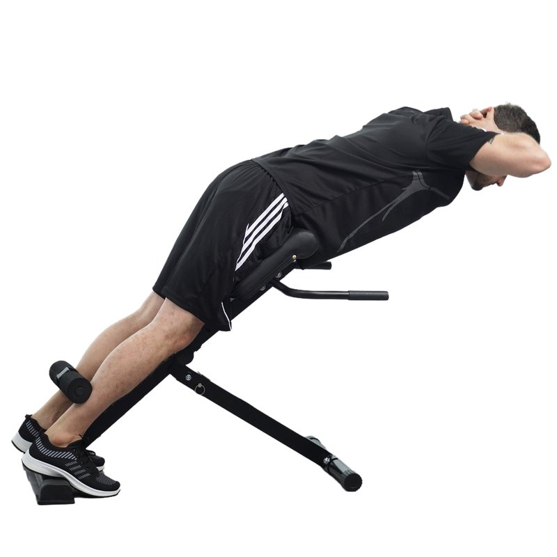WELAST-Foldable Roman Chair - Adjustable Angle and Height Super Extended Bench - Multi functional Exercise Bench - Home Gym - Suitable for Hip and Abdominal Muscle Exercise