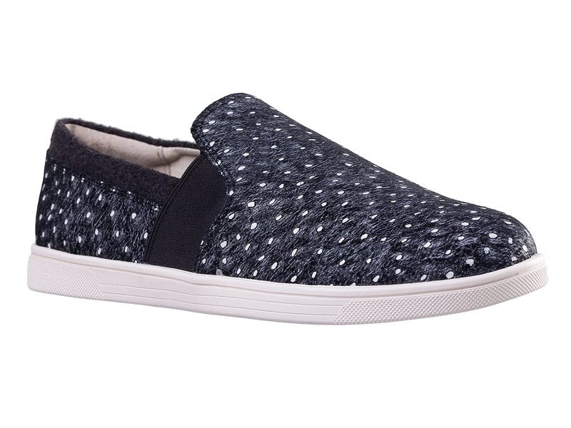 Spenco Women's Santa Cruz Ostrich Sneaker, Black, 6