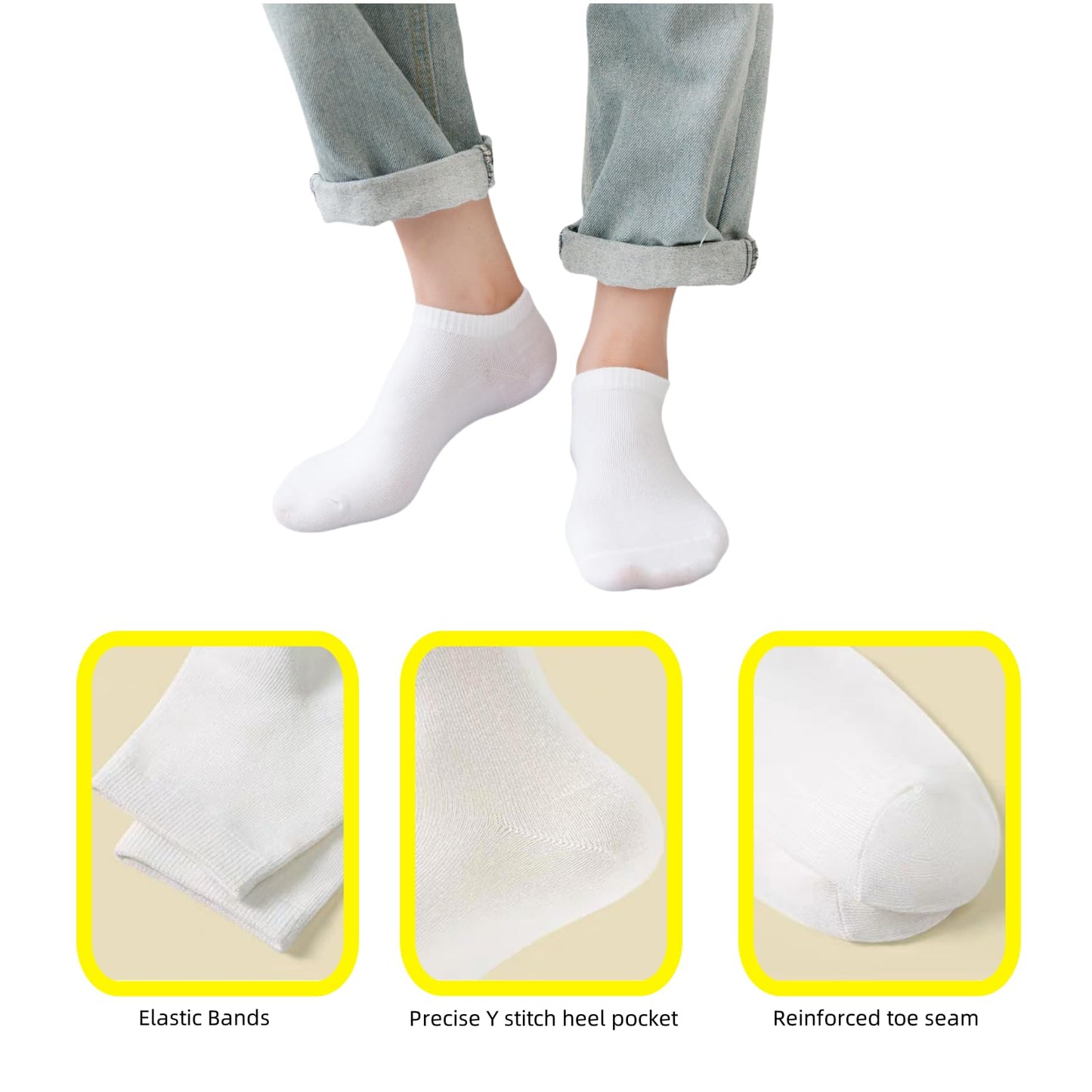 VEHICAR 60 Pairs Bulk Socks Individually Packaged, One Size Unisex Casual Athletic Sock for Running Gym Travel Trips, Low-Cut Ankle Ideal for Homeless Donation, Men & Women Universal