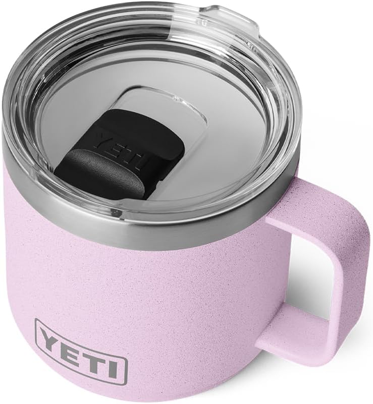 YETI Rambler 14 oz Ceramic Lined Stackable Mug - Vacuum Insulated Stainless Steel | Cherry Blossom