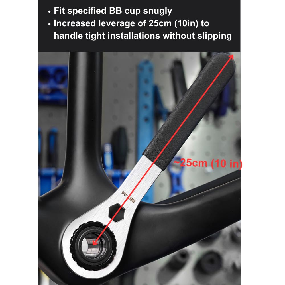 Juscycling Bottom Bracket Tool for 44mm OD 16-Notch Threaded BB, Compatible with Shimano Hollowtech, SRAM Truvativ, Campagnolo and Many Other Brands