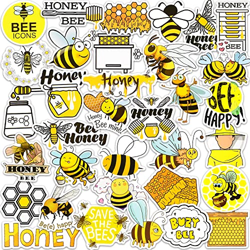 50-Pack Cute Bee Vinyl Stickers - Waterproof Decals for Water Bottles - Bee