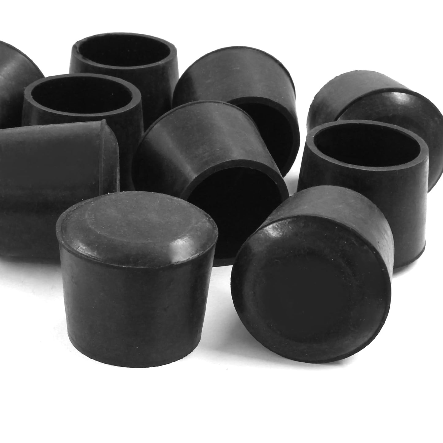 Piutouyar Round PVC Rubber Furniture Covers, 35mm / 1-3/8 Inches Table Chair Leg Tip Protectors, Non-Slip End Cap for Protect Surfaces, Black (16Pcs)