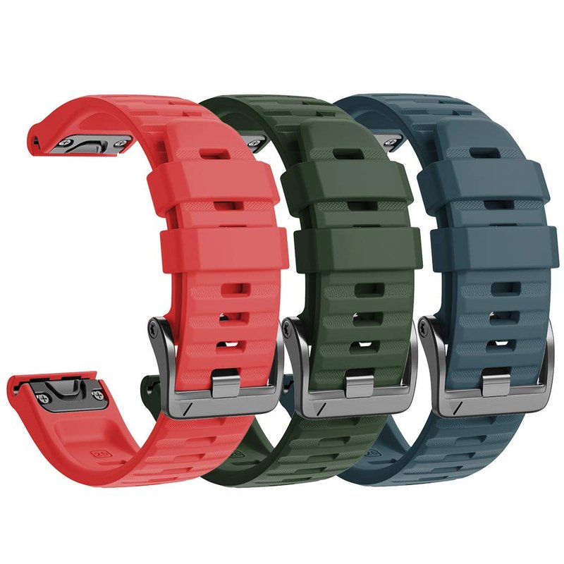 NotoCity Compatible Fenix Watch Bands - 26MM, For Fenix 6X/Pro, 5X/Plus, 3, HR, Tactix, Descent MK1/D2 Delta PX/Charlie (Red/Slate/Army Green)