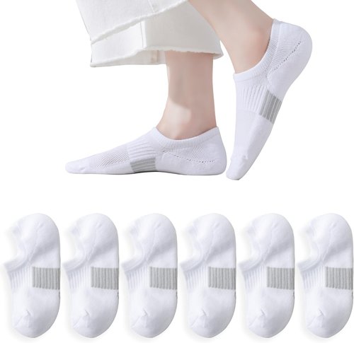 EPEIUS No Show Athletic Socks for Women - Cushioned Low Cut Footies | 3/6 Pairs, Non-Slip Comfort