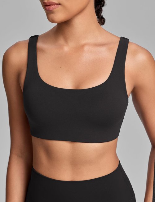 HeyNuts Women's U-Back Sports Bra - Low Impact Yoga Top with Built-In Padding | A-D Cups