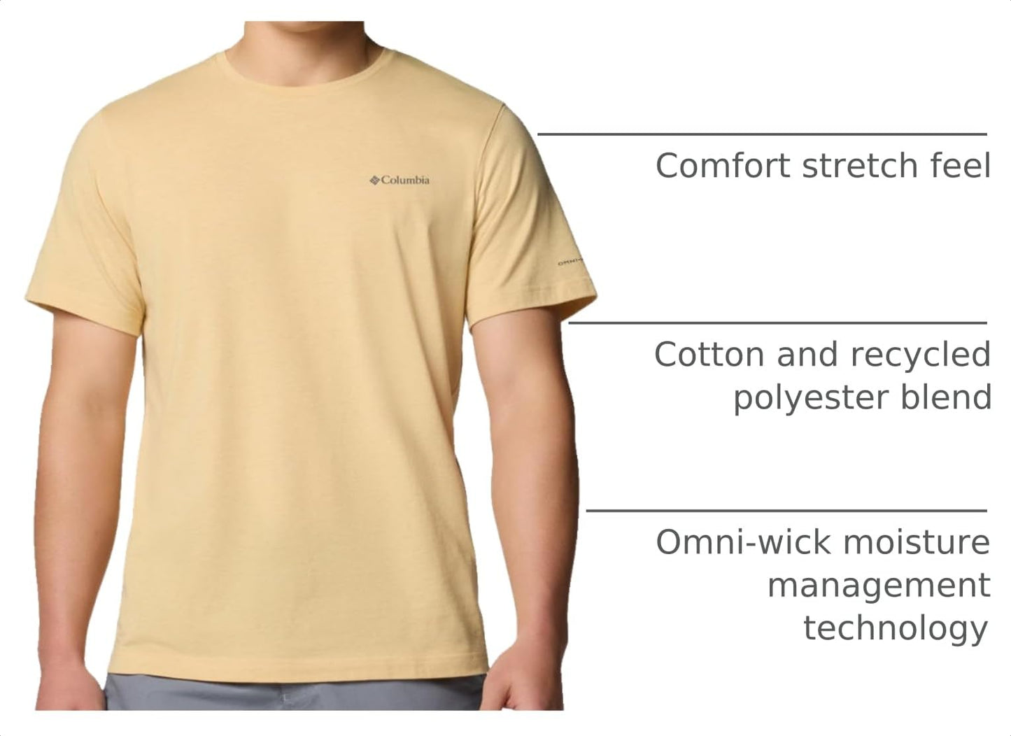 Columbia Mens Thistletown Hills Short Sleeve T-Shirt, Sand Dune Heather, 5X