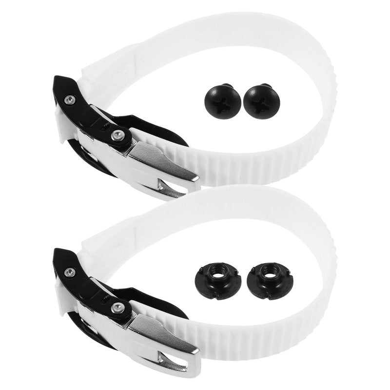 VANZACK Ice Skate Buckle Strap Universal Replacement for Roller Skates Smooth Skating Experience PVC Design White Energy Strap with Screws for Secure Fit