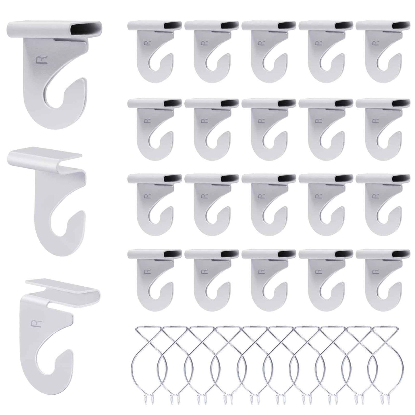 OALEN 60 Drop Ceiling Hooks for Classrooms & Offices, White Heavy Duty Ceiling Hooks for Hanging Plants & Decorations, Metal T-Bar Hooks for Suspended Drop Ceiling Tiles
