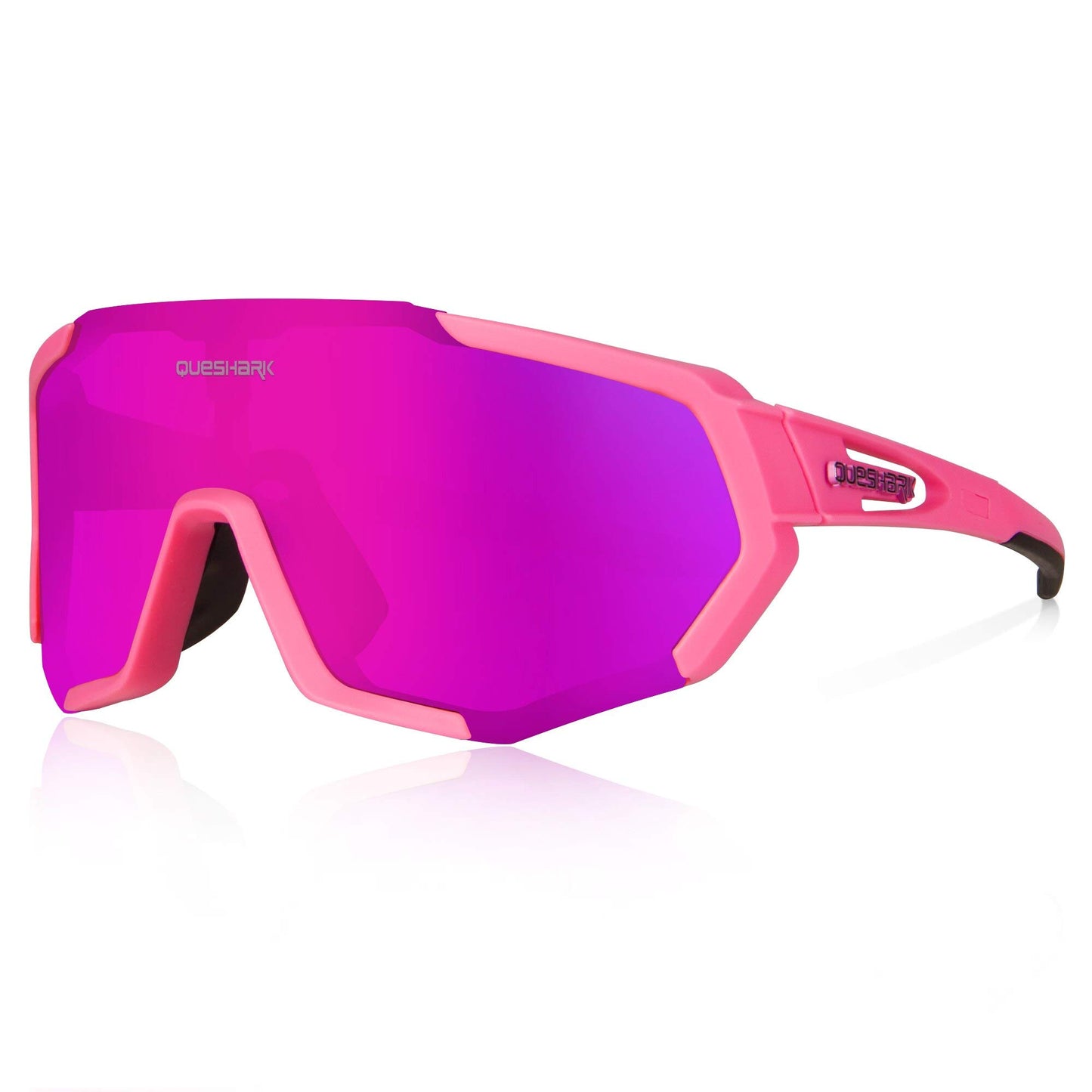 Queshark Cycling Glasses, Sports Sunglasses for Men Women, 1 Polarized 2 HD Lens, Polarized Sunglasses for Cycling Running
