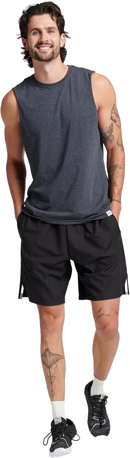 Russell Athletic Men's Muscle Shirts - Dri-Power Cotton Blend, Moisture Wicking & Odor Protection, Sizes S-4X
