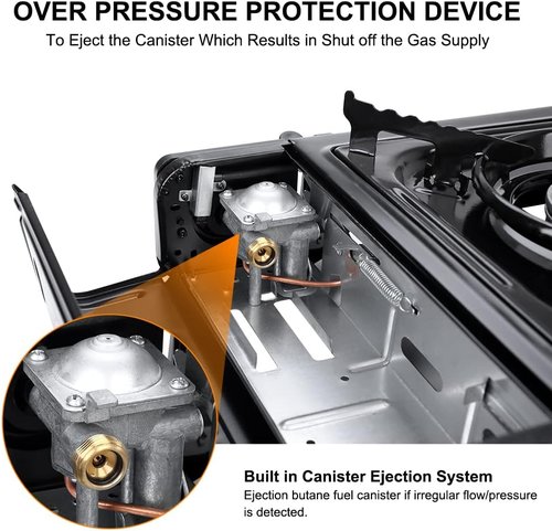 Camplux Dual Fuel Portable Camping Stove - Propane & Butane with Carrying Case | CSA Certified