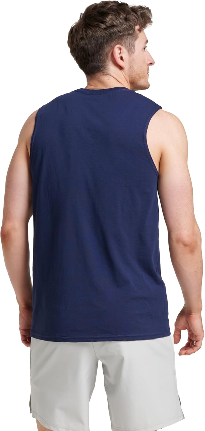 Russell Athletic Men's Dri-Power Muscle Shirts - Moisture-Wicking, Odor Protection, UPF 30+ | Sizes S-4X