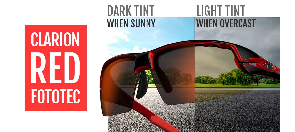 Tifosi Optics Crit Sunglasses, Black/Red w/Clarion Red Fototec Lenses
