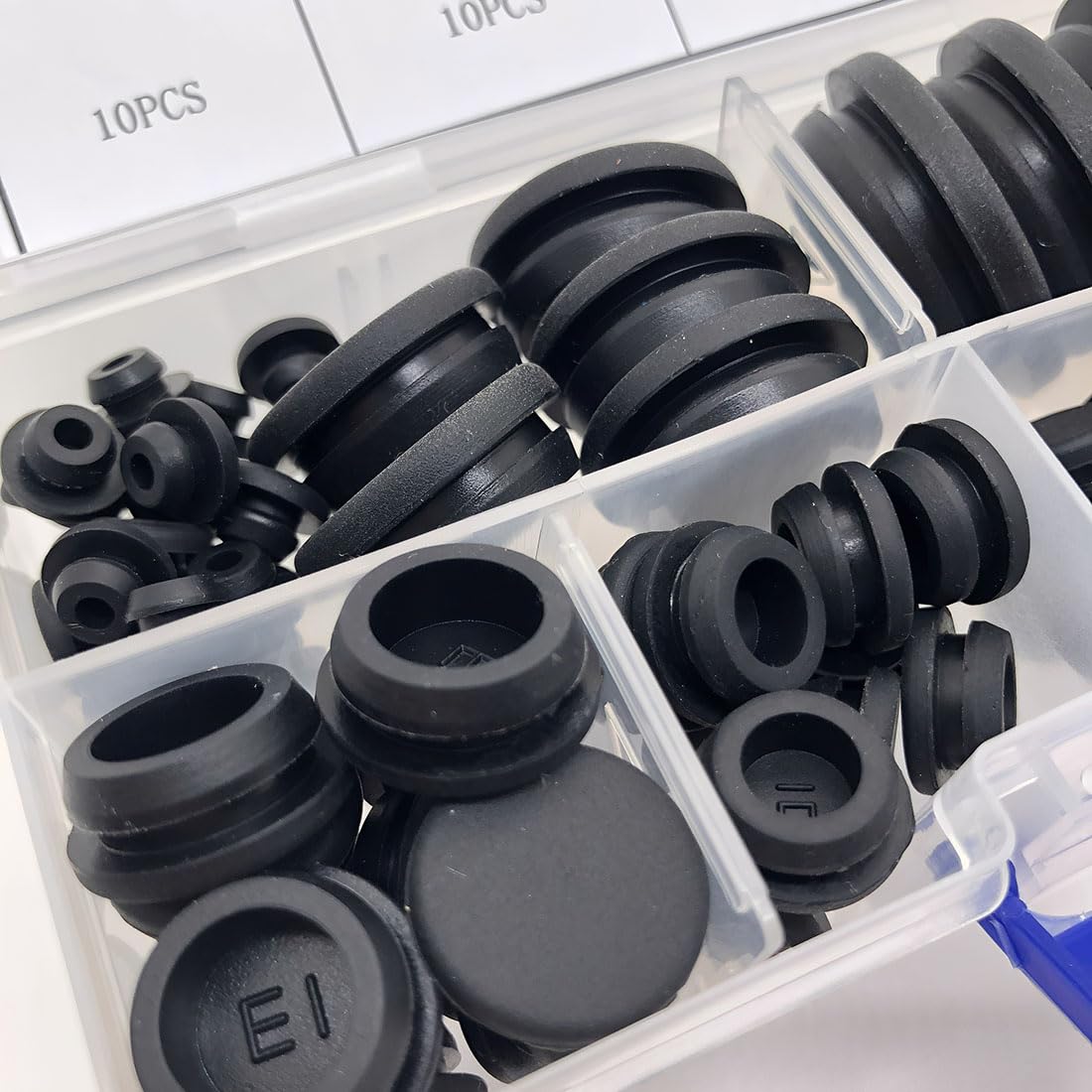 80PCS Silicone Hole Plugs Kit - 7 Sizes (1/4" 5/16" 3/8" 1/2" 5/8" 3/4" 1") - Snap Locking Round Hole Plugs Grommets for Automotive Hole Caps Drain Plugs Bottle Stoppers, Furniture etc. (Black)