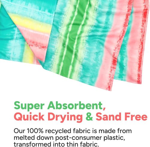 Dock & Bay Beach Towel - Quick Dry & Sand-Free - Compact & Lightweight - Watermelon Sugar - Large (160x90cm)