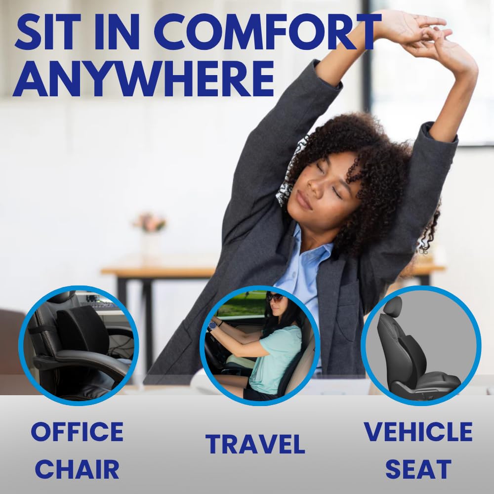 Bodyline Back-Huggar - Thin - Bucket Seat Style - The Original Lumbar Cushion Black