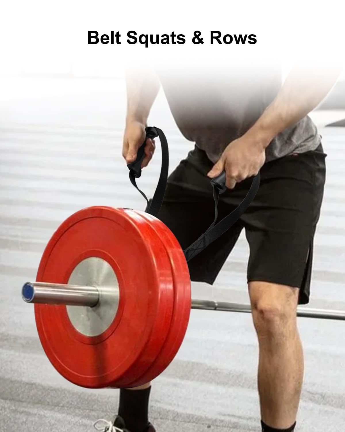 HZSIFU Belt Squat Bar Machine Attachment Compatible with 2 Inch Olympic Barbell Bar, Landmine D-Handle Cable T Bar for Squat Rack Home, with Exercise Handle