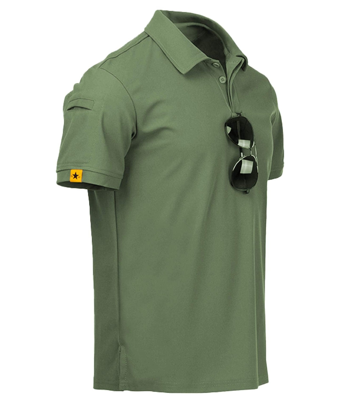 ZITY Mens Polo Shirt Short Sleeve Sports Tactical T-Shirt Athletic Golf Polos Daily Casual Stylish Collared Shirts for Men Green XX-Large