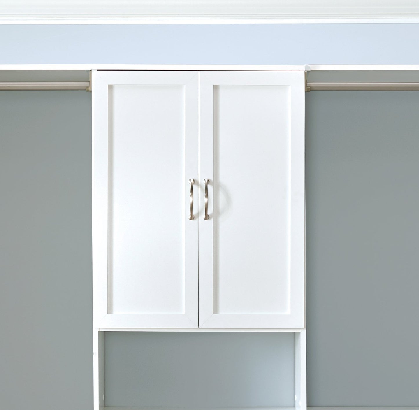 ClosetMaid SuiteSymphony Wood Closet Door Set Pair, Add On Accessory, Shaker Style, For Storage, Clothes, For 25 in. Units, Pure White/Satin Nickel