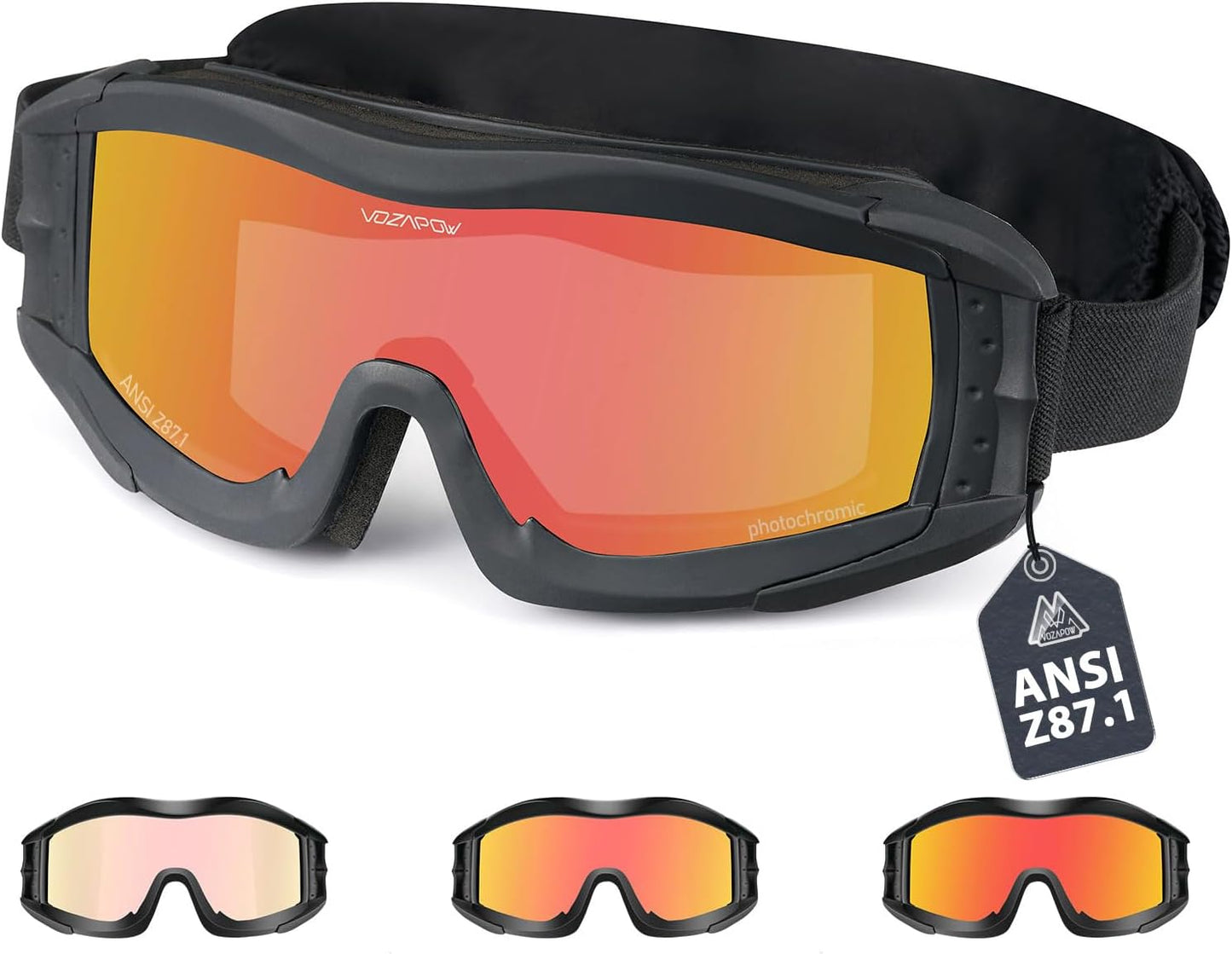 Skiennix Airsoft Goggles - Anti-Fog Safety Glasses | ANSI Z87.1 Certified Impact Resistance