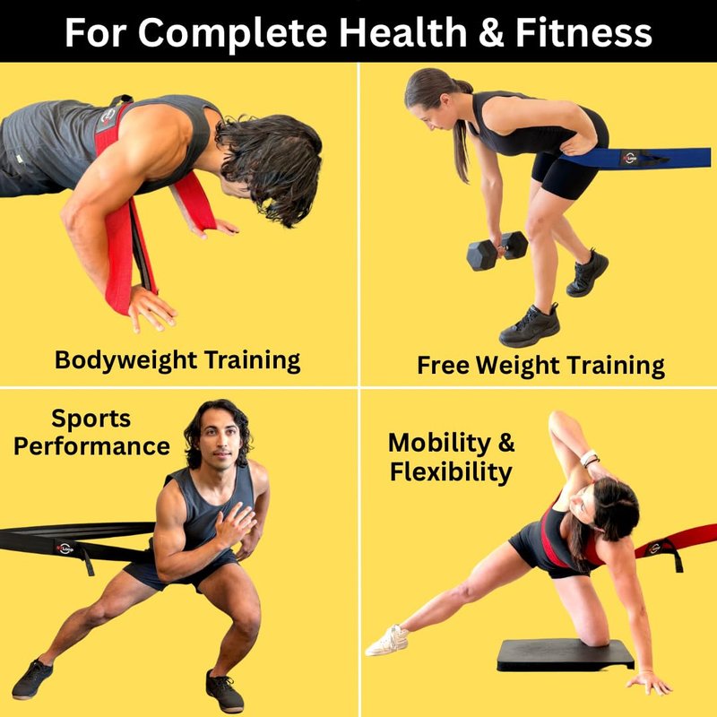NT Loop Long Fabric Resistance Band with Door Anchor - Full Body Resistance Band for Working Out and Physical Therapy - Heavy Strength Exercise Band