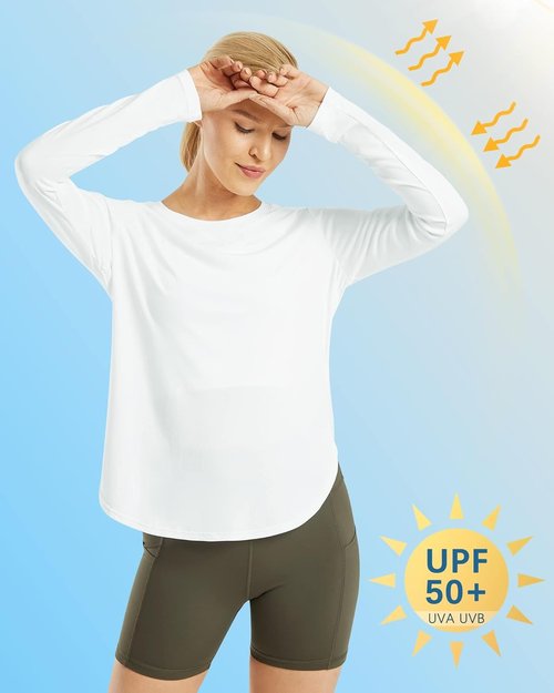 G4Free Women's UPF 50+ Long Sleeve UV Protection Shirt - Quick Dry Lightweight Outdoor Yoga Top