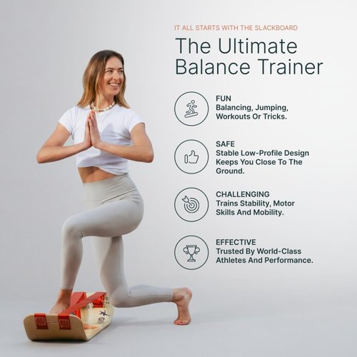 GIBBON SlackBoard | GiBoard Balance Board for Kids & Adults - Versatile Core Trainer for Home Gym & Yoga