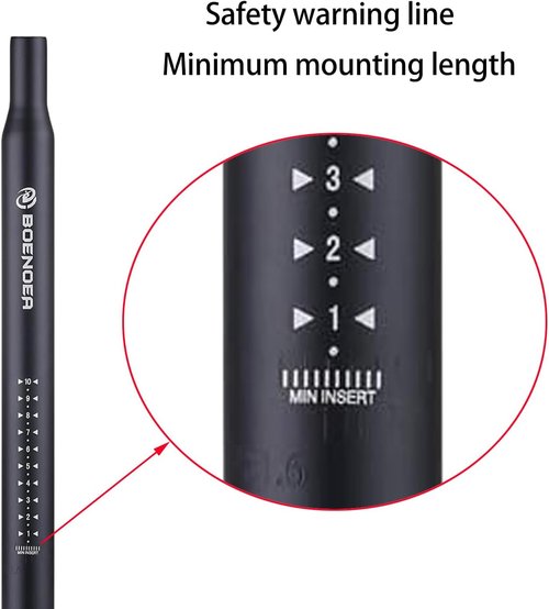 Boenoea Bike Seatpost - Aluminum Alloy Bicycle Seat Tube | 25.4-31.6mm, 400mm Length for Mountain & Road Bikes