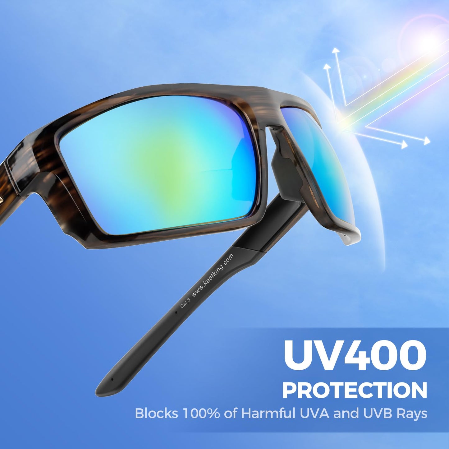 KastKing Waccamaw Bifocal Polarized Sunglasses, Bifocal x2.0 Magnifications, Polycarbonate Lenses, Full Wrap Frame Design, Sports Reader Sunglasses for Men & Women, UV400 Protection