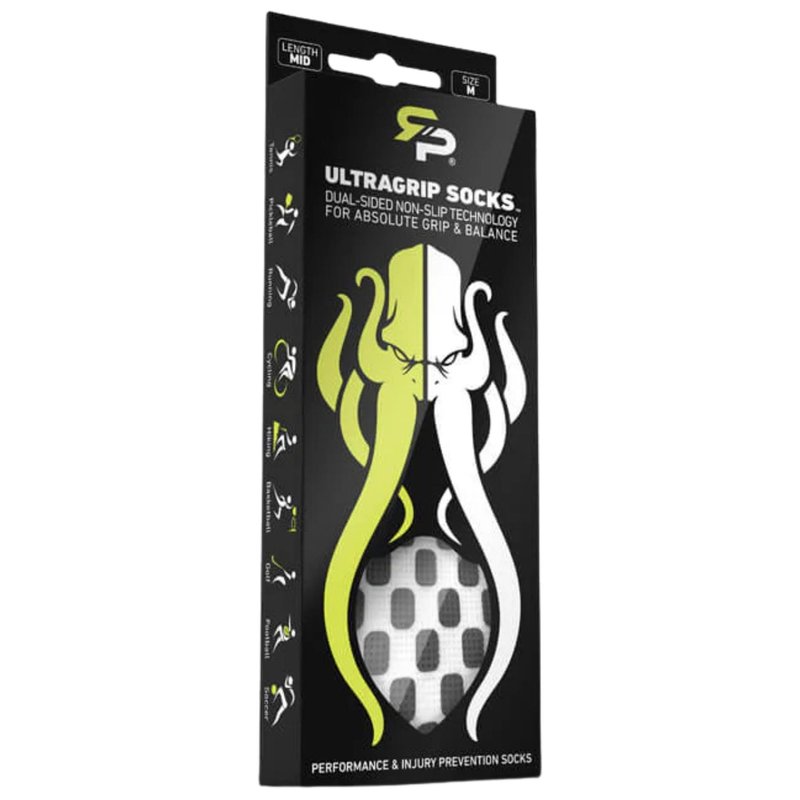 Road to Pro Ultragrip V2 Dual Sided Non-Slip Technology Ankle Socks (White, Medium)