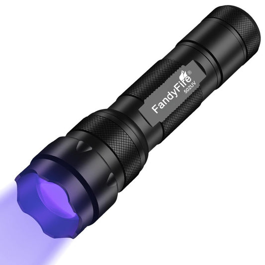 FandyFire UV Flashlight 395nm - Mini LED Black Light Ultraviolet Light Adjustable Flashlights, for Pet Urine Detection, Resin Curing, Searching Scorpion
