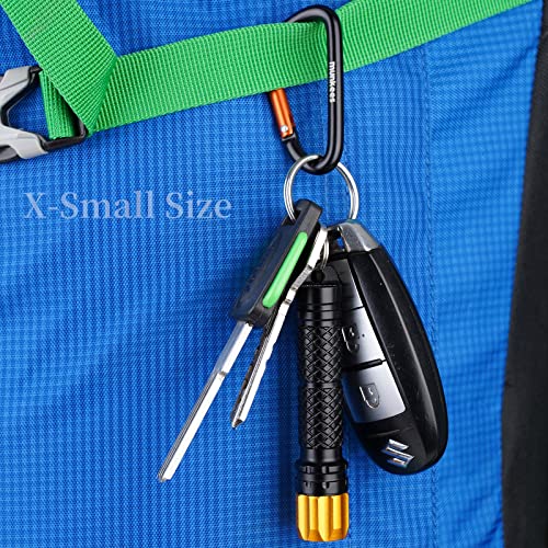 Mini Aluminum Carabiner Clip Keychain - 2 Pack, Small Orange