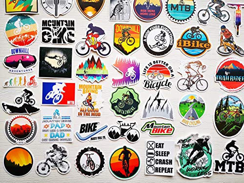 50Pcs Funny Bicycle Stickers - Waterproof MTB Decals - Sun