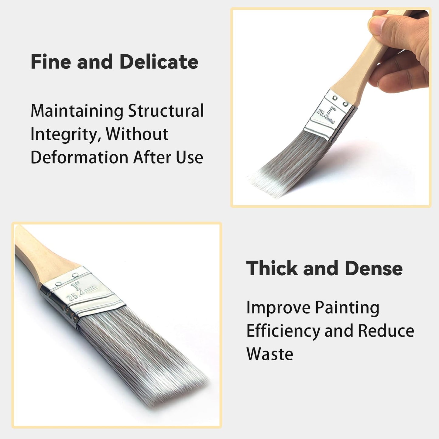 King Origin 10-Pack Professional Angled Paint Brushes Set - (1"/1.5"/2"/2.5"/3") Synthetic Wall & Trim Brushes for Cutting Edges, Cabinets, Touch-Ups | Reusable Bulk Paintbrush Kit