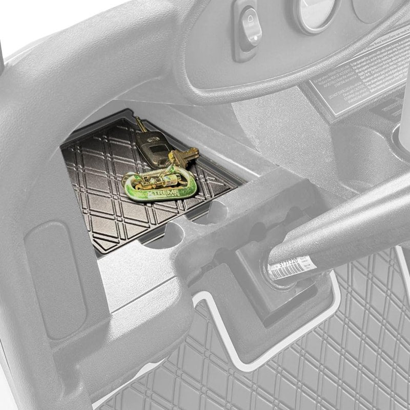 Xtreme MATS Dash Mat Compatible with EZGO RXV Golf Carts - Double Diamond Rubber Liner for GolfCar Cubbys and Dashes - Fits RXV Factory Dash - Golf Cart Accessory (All Black Trim, EZGO RXV)