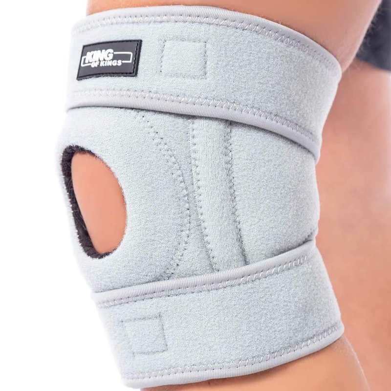 Patella Knee Brace for Arthritis Pain and Support with Side Stabilizers for Meniscus Tear, Women, Men, Acl, Running, Mcl, Tendonitis, Athletic, Lcl - Adjustable Neoprene Open Knee Sleeve -Grey