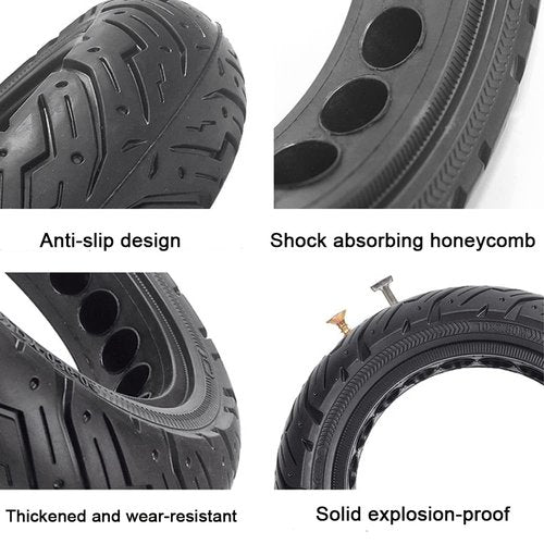 CYDZSW 10 Inch Electric Scooter Wheel Solid Tire Replacement for Segway Ninebot Max G30P/G30LP,Mini Electric Scooter Wheels Replacement Parts,10x2.5 Anti‑Explosion Rubber Front/Rear Tires