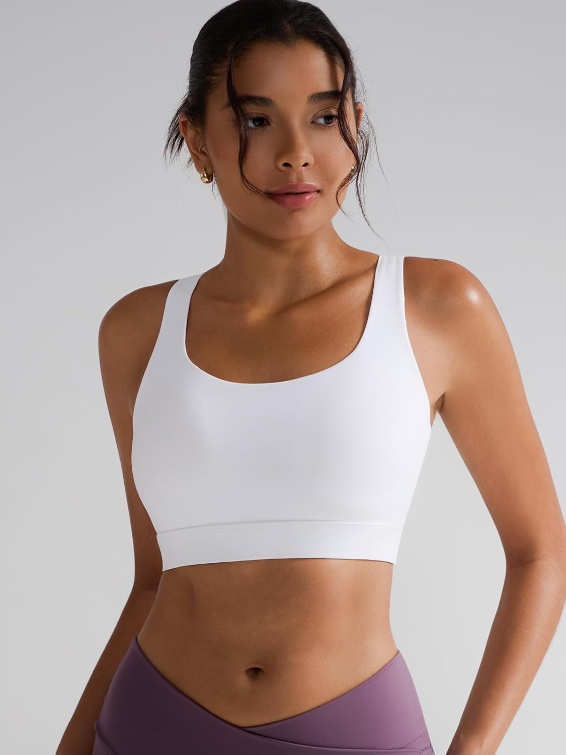 RUNNING GIRL High Impact Sports Bra - Racerback Design for Ultimate Support | Longline Crop Tank Top