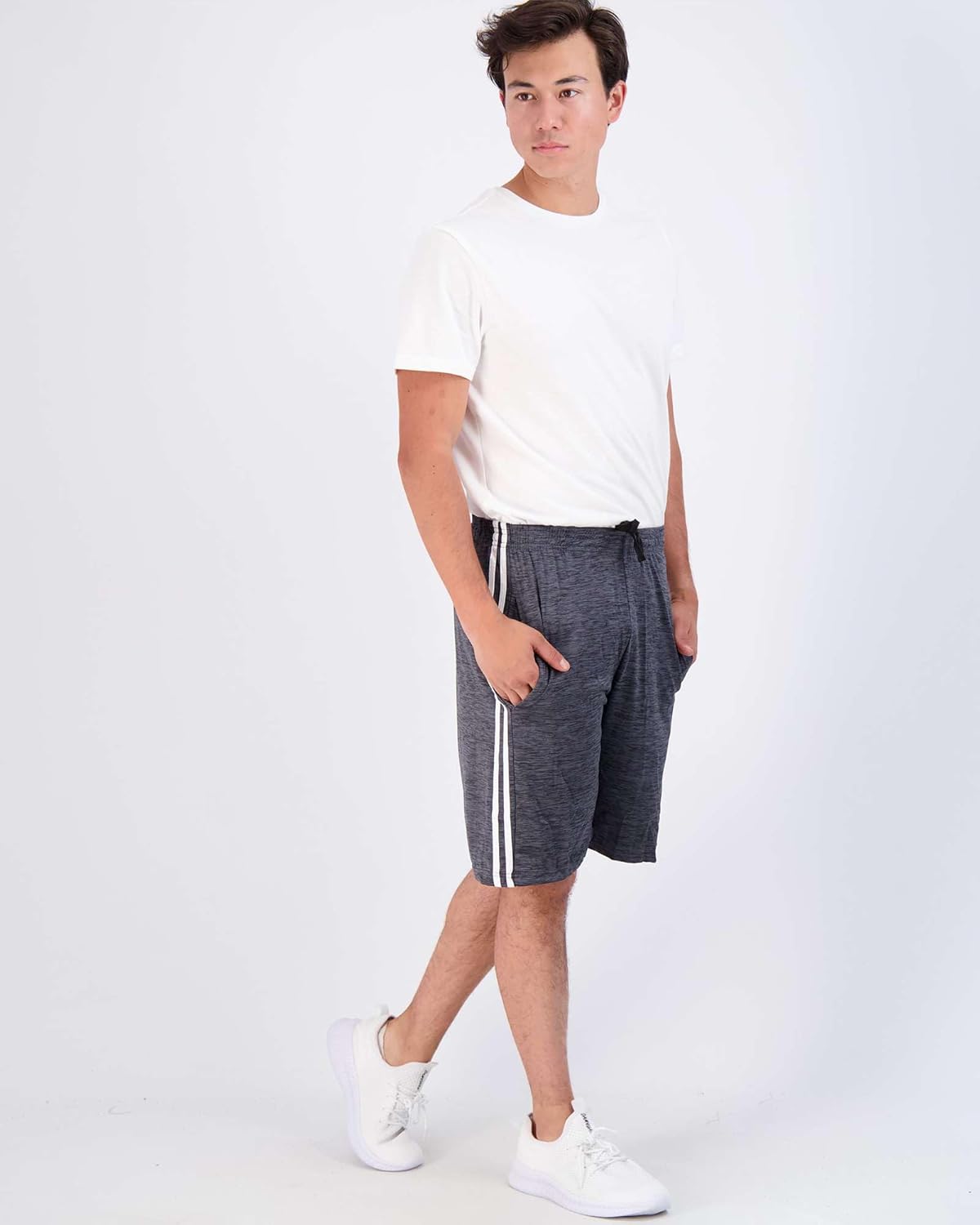 Real Essentials Men's Dry-Fit Shorts - 9" Athletic Gym & Workout Shorts with Pockets | Casual & Basketball
